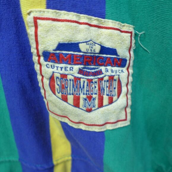 Vintage Cutter and Buck Green Striped Polo Shirt Men's Size Medium Made in USA - Picture 4 of 12